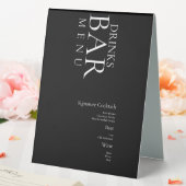 Plaque De Table Boissons simples Cocktail Vin Mariage Noir Blanc (In SItu (Mariage))