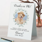 Plaque De Table Boissons sur moi Chien Open Bar Photo Animaux Mari (En SItu (Tableau))