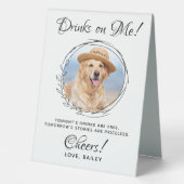 Plaque De Table Boissons Sur Moi Photo Bar Chien Personnalisé Mari (Recto)
