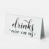 Plaque De Table Boissons Sur Nous Bar Calligraphie (Recto)