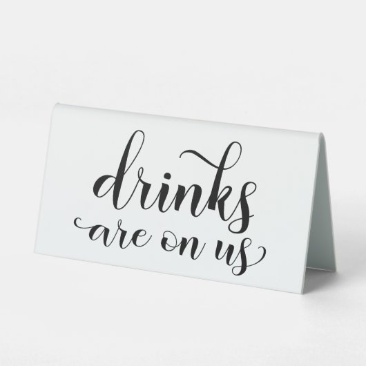 Plaque De Table Boissons Sur Nous Bar Calligraphie (Verso)