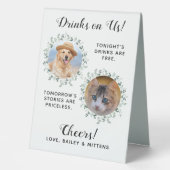 Plaque De Table Boissons Sur Nous Chien Open Bar Photo Animaux Mar (Recto)