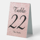 Plaque De Table Bokeh Pale Rose Gold Parties scintillant Moderne C (Verso)