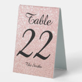 Plaque De Table Bokeh Pale Rose Gold Parties scintillant Moderne C (Recto)