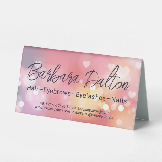 Plaque De Table Bokeh rose (Verso)
