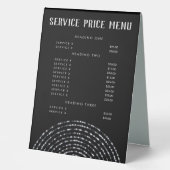 Plaque De Table Bokeh Snowflake Elegant Service Menu Prix (Recto)