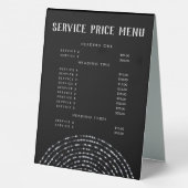 Plaque De Table Bokeh Snowflake Elegant Service Menu Prix (Verso)