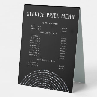 Plaque De Table Bokeh Snowflake Elegant Service Menu Prix