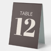 Plaque De Table Bold Basic Brown Modern Reception Table Number (Recto)