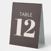 Plaque De Table Bold Basic Brown Modern Reception Table Number (Verso)