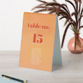 Plaque De Table Bold Modern Orange Sunset Seating Chart Wedding (En SItu (Tableau))