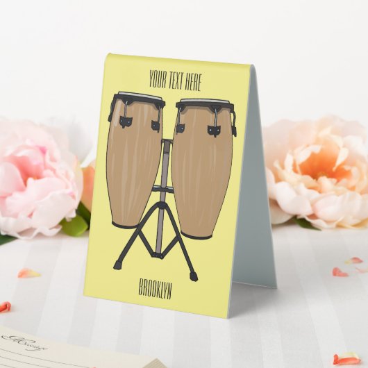 Plaque De Table Bongo, dessin animé de batterie (In SItu (Mariage))