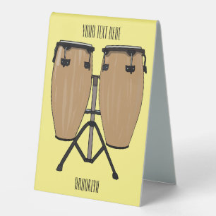 Plaque De Table Bongo, dessin animé de batterie