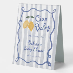 Plaque De Table Bonjour Baby Lemon Boys Baby shower Bienvenue