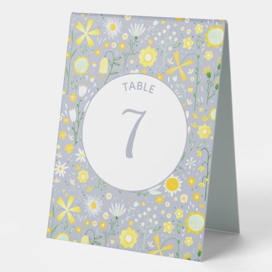 Plaque De Table Botanical Blue Wildflower Floral (Recto)