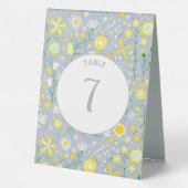 Plaque De Table Botanical Blue Wildflower Floral (Verso)