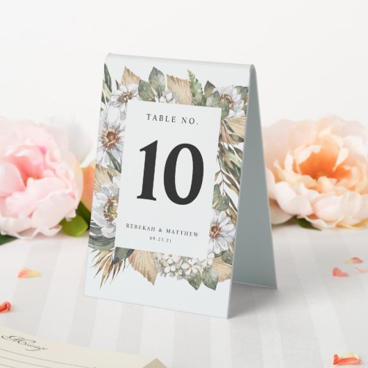 Plaque De Table Botanique blanche Bohême (In SItu (Mariage))