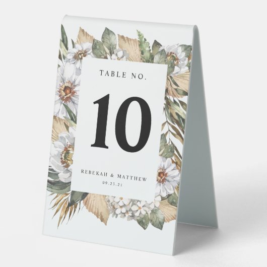 Plaque De Table Botanique blanche Bohême (Recto)