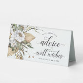 Plaque De Table Botanique blanche Bohême | Conseiller et désirs (Recto)