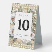 Plaque De Table Botanique blanche Bohême | Tissé en rotin (Recto)