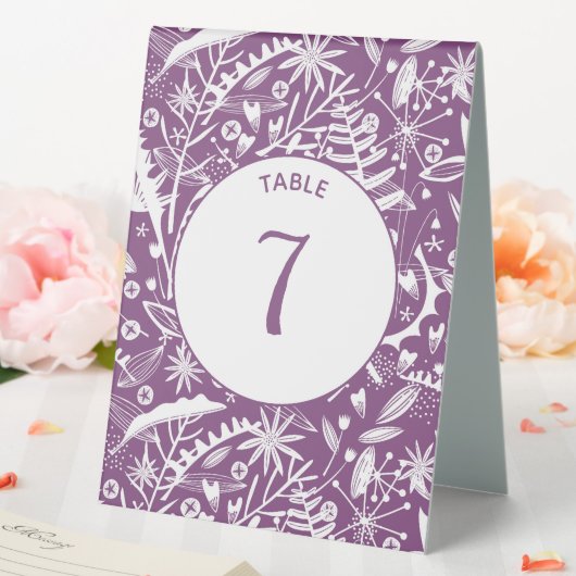 Plaque De Table Botanique moderne violet (In SItu (Mariage))
