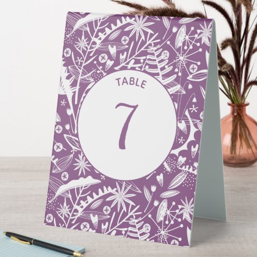 Plaque De Table Botanique moderne violet (En SItu (Tableau))