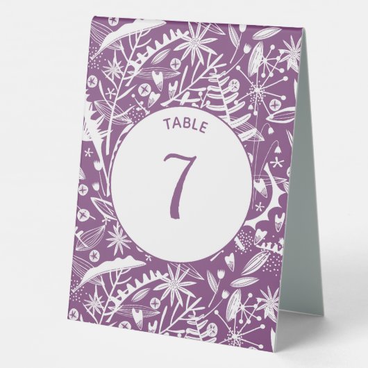 Plaque De Table Botanique moderne violet (Verso)