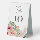 Plaque De Table Botaniques tropicales Hibiscus Mariage floral (Verso)