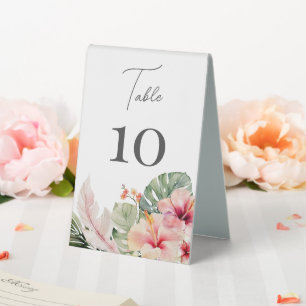 Plaque De Table Botaniques tropicales Hibiscus Mariage floral
