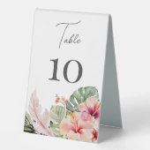Plaque De Table Botaniques tropicales Hibiscus Mariage floral (Recto)