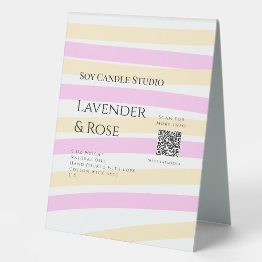 Plaque De Table Bougie de soja rose Lavender entreprise ajouter q (Recto)