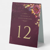 Plaque De Table Bouquet d'automne d'aquarelle Bourgogne Élégant ma (Verso)