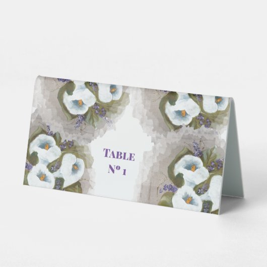 Plaque De Table Bouquet de lys d'aquarelle florale (Recto)