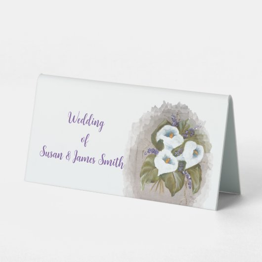 Plaque De Table Bouquet de lys d'aquarelle florale (Verso)