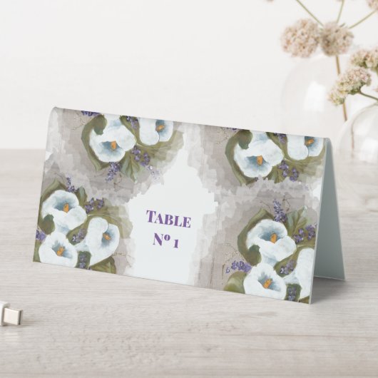 Plaque De Table Bouquet de lys d'aquarelle florale (En SItu (Tableau))