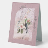 Plaque De Table Bourgogne Dusty Magnolia fleurit et oiseaux (Recto)