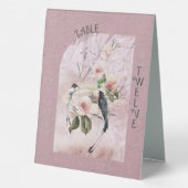 Plaque De Table Bourgogne Dusty Magnolia fleurit et oiseaux (Verso)