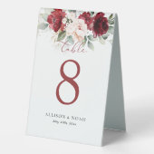 Plaque De Table Bourgogne et rose pâle Numéro du tableau (Verso)