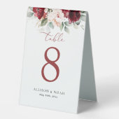 Plaque De Table Bourgogne et rose pâle Numéro du tableau (Recto)