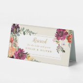 Plaque De Table Bourgogne florale romantique + Mariée de Pêche & S (Verso)