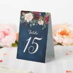 Plaque De Table Bourgogne Rouge Marine Floral Russe Boho Numéro de<br><div class="desc">Aquarelle Bourgogne Rouge Floral Rustic Boho Mariage Carte Numéro de tableau. Parfait pour un mariage de automne. Le design comprend un bouquet époustouflant de bordeaux / Marsala, pêche, fleurs marines / roses avec feuilles assortis. S'il vous plaît trouver d'autres modèles et variantes dans mon magasin "blissweddingpaperie". N'hésitez pas à me...</div>