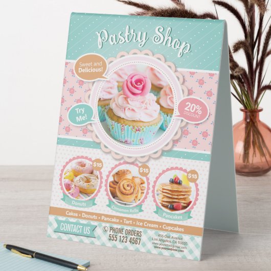 Plaque De Table Boutique de pâtisseries, Boutique de gâteaux Menu  (En SItu (Tableau))
