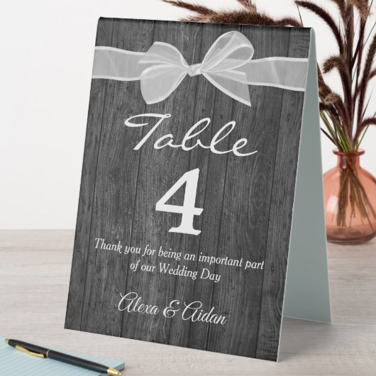 Plaque De Table Bow Blanc Sur Bois De Grange (En SItu (Tableau))