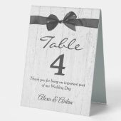 Plaque De Table Bow Noir Sur Bois De Grange (Recto)