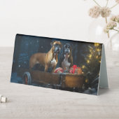 Plaque De Table Boxer Snowy Sleigh Décor de Noël (En SItu (Tableau))