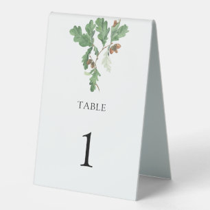 Plaque De Table Branche Acorn - Numéro de table mariage