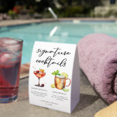 Plaque De Table Bride Groom Wedding Signature Cocktails Menu (InVersositu (sur table))