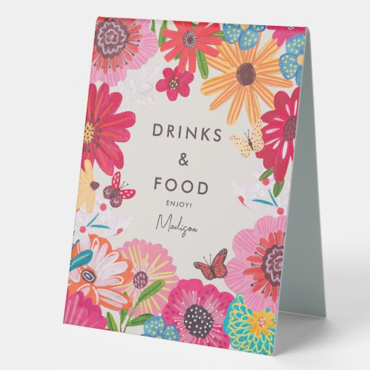 Plaque De Table Bright Fleur sauvage Fête des mariées Nourriture e (Recto)