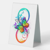 Plaque De Table Bright infinity with rainbow butterfly (Verso)