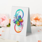 Plaque De Table Bright infinity with rainbow butterfly (In SItu (Mariage))